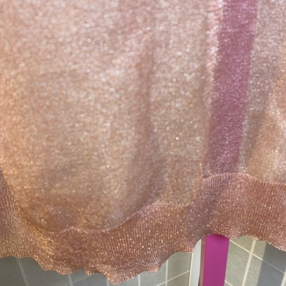 NWOT Zara Metallic Rose Gold Sheer Top - Picture 6 of 6